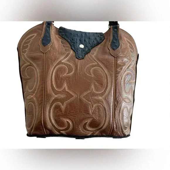 Handmade Western Boot Genuine Leather Shoulder Bag Purse - Picture 6 of 16